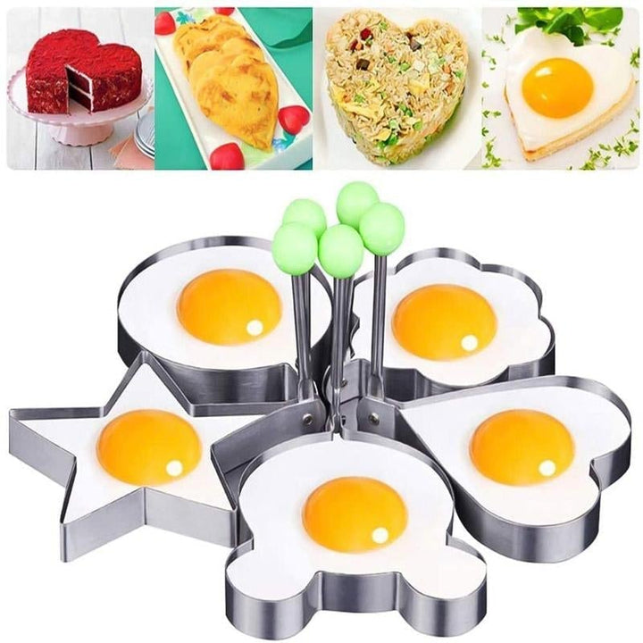 Flower-shaped stainless steel egg mold for decorative cooking, a handy kitchenware tool