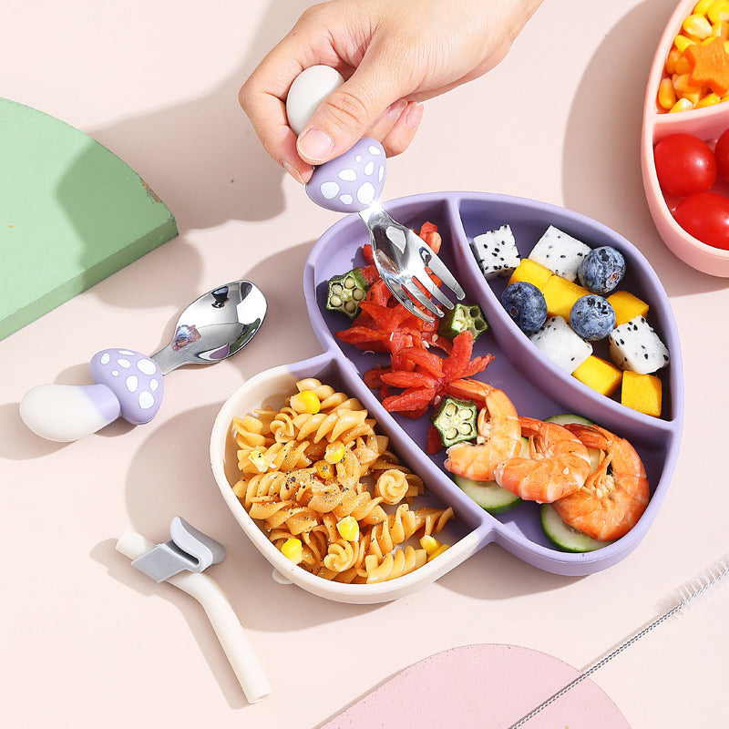 Close-up of the cute design on the toddler suction plate, making baby mealtime fun and engaging