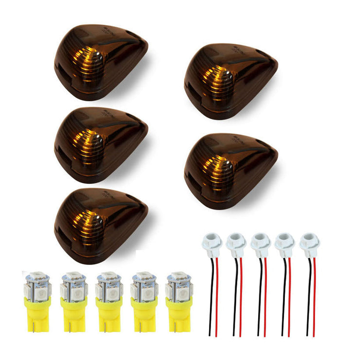 Robust 5-piece universal waterproof LED cab roof lights, perfect for truck upgrades