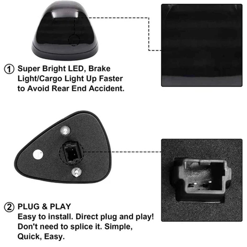 Waterproof LED cab roof lighting kit, 5 pieces, for trucks and commercial vehicles
