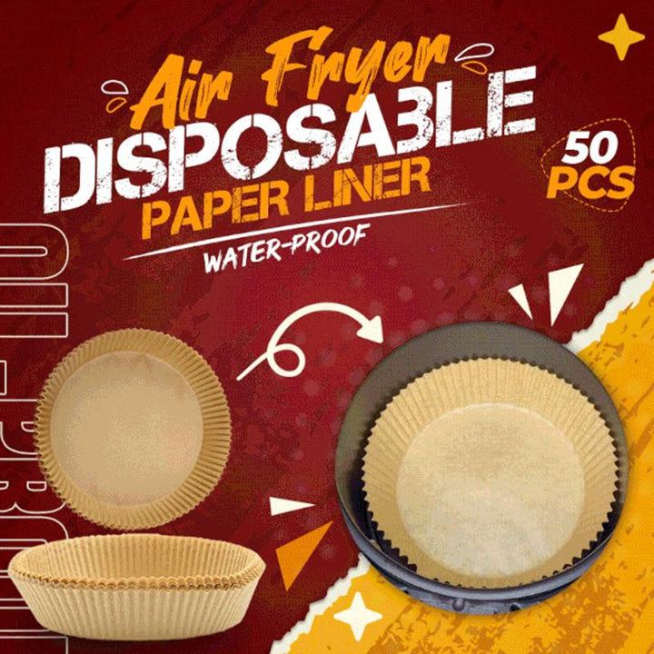 50-count disposable air fryer liners, nonstick parchment for easy cleanup during cooking and baking
