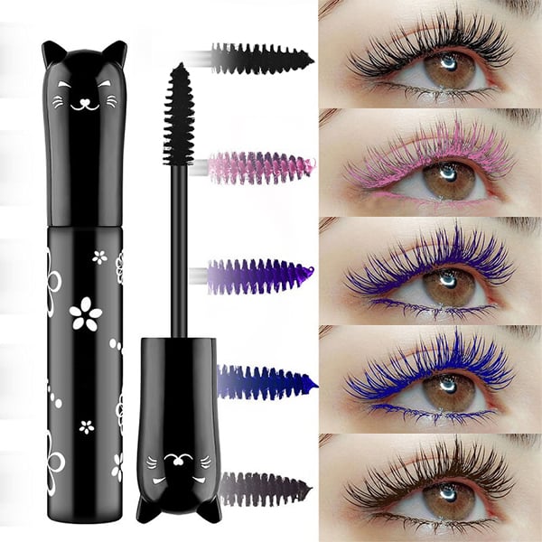 5D Lengthening & Curling Color Mascara, vibrant blue for dramatic, colorful eyelashes