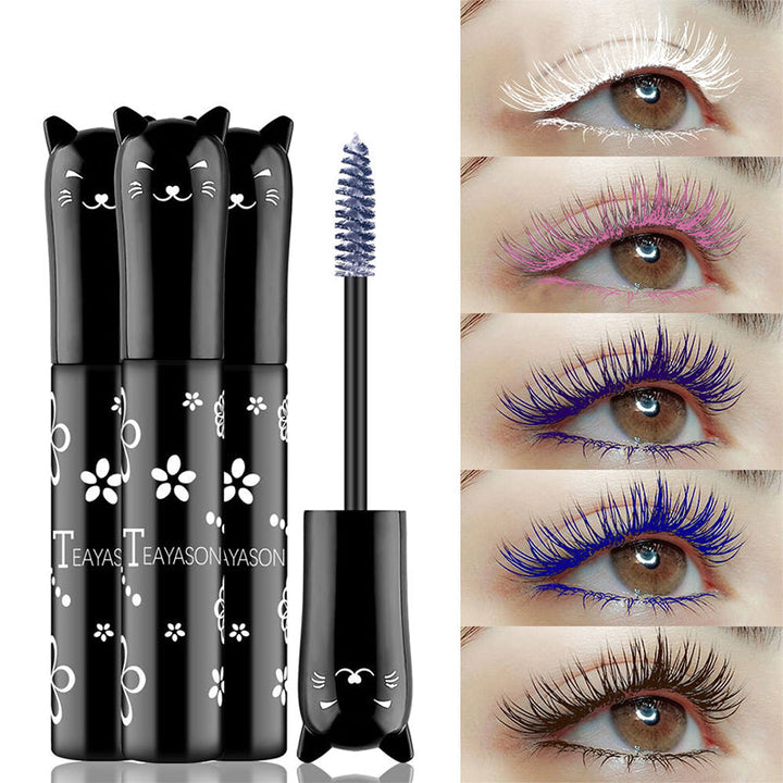 Green 5D Lengthening & Curling Mascara, enhancing eyelashes with vibrant color and curl