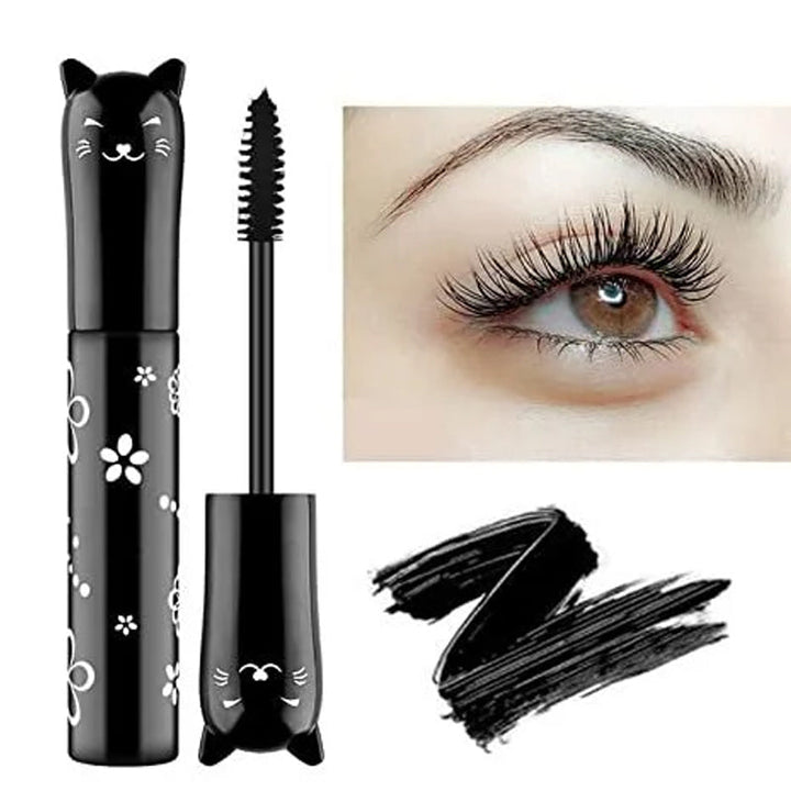 Model with vibrant, curled, and lengthened eyelashes from 5D Color Mascara, beauty makeup
