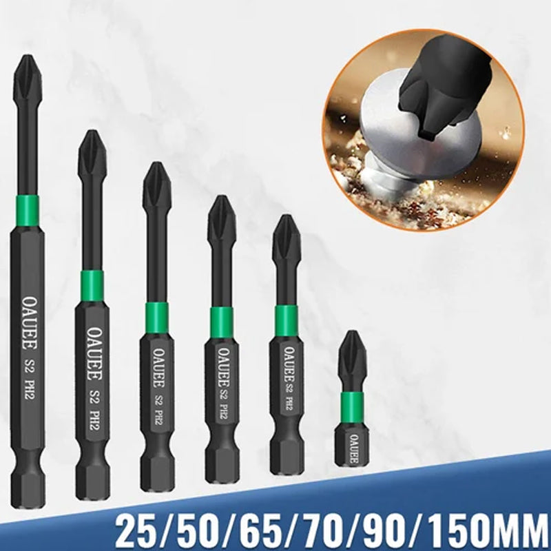 6-piece Cross-Head Impact Screwdriver Bit Set by [Brand Name] for power tools & DIY projects