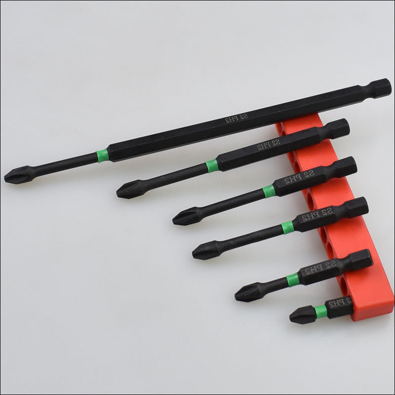 Versatile 6-piece cross-head impact bit set, essential power tool accessories