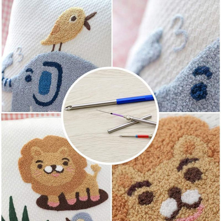 High-quality punch needle set for embroidery, enabling intricate designs and textured textile art.