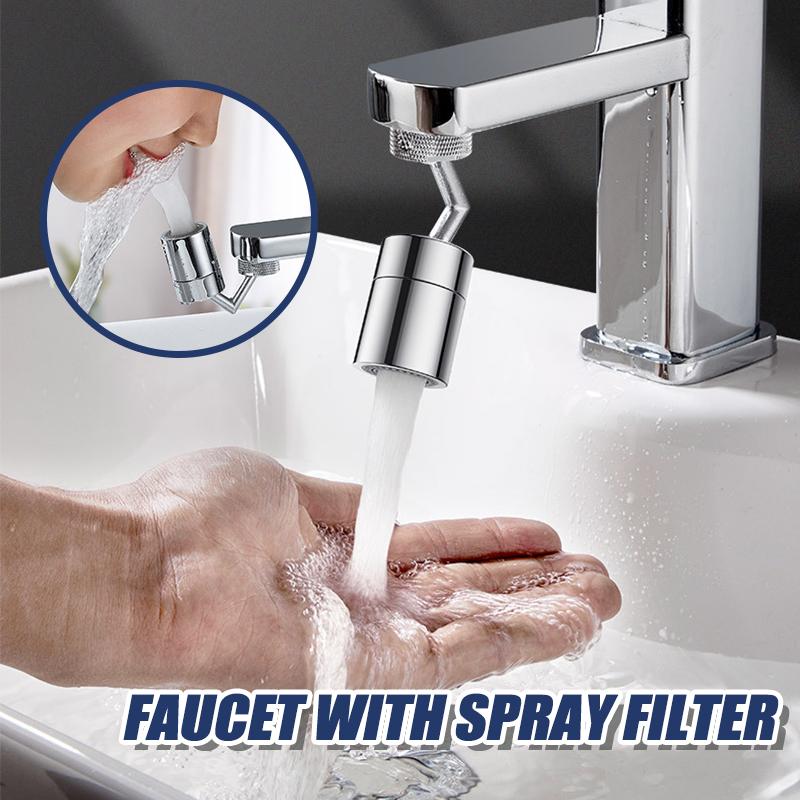 720° rotating faucet aerator with splash filter, chrome finish for kitchen/bathroom sink