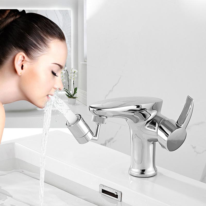 Durable 720° rotating faucet aerator with effective splash filter and adjustable water flow
