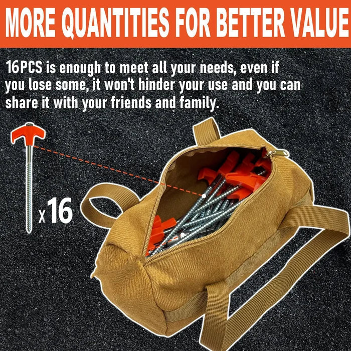 Set of durable 8-inch tent stakes, ideal ground anchors for camping gear