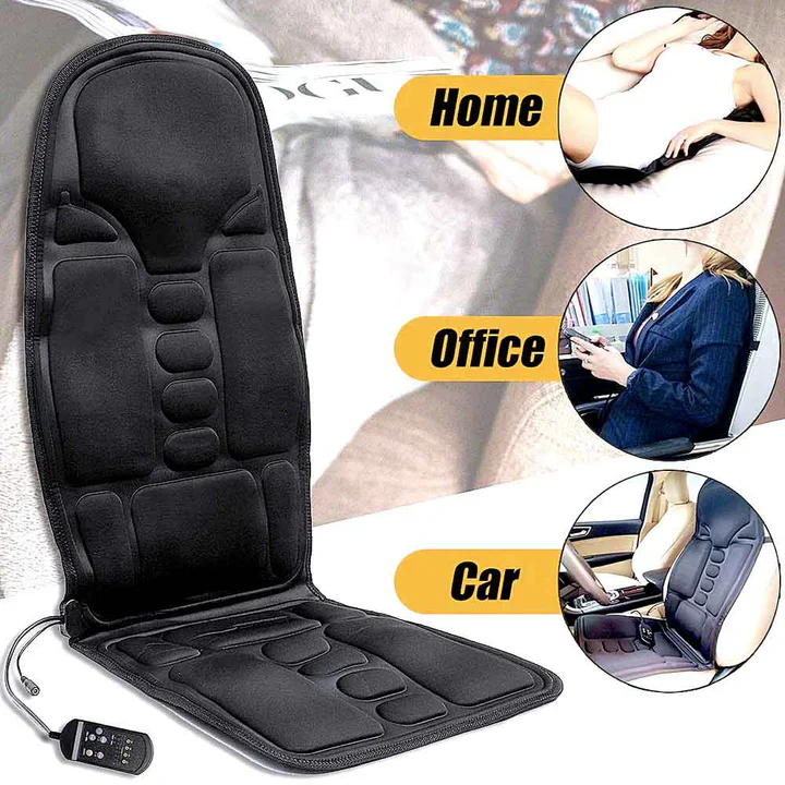 Luxury 8-mode heated massage cushion for comprehensive back and neck pain relief.