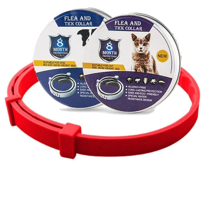 Long-lasting 8-month flea & tick protection collar. Waterproof pest control for dogs & cats.