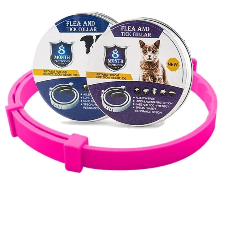 Durable dog & cat flea and tick collar, offering 8 months of waterproof, adjustable pest protection.