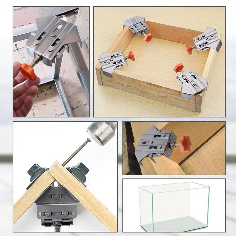 Universal woodworking right angle clamp, stainless steel for durability, perfect for DIY building and hand tools