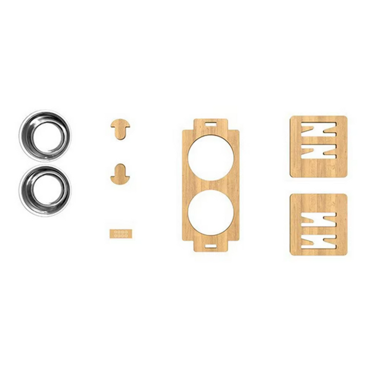 Adjustable elevated pet feeding station with stainless steel bowls, wooden frame, ergonomic design, suitable for all pet size