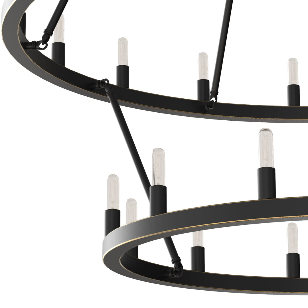 "Antique bronze 30-light wagon wheel chandelier, rustic elegance for dining rooms and kitchens, solid metal craftsmanship."