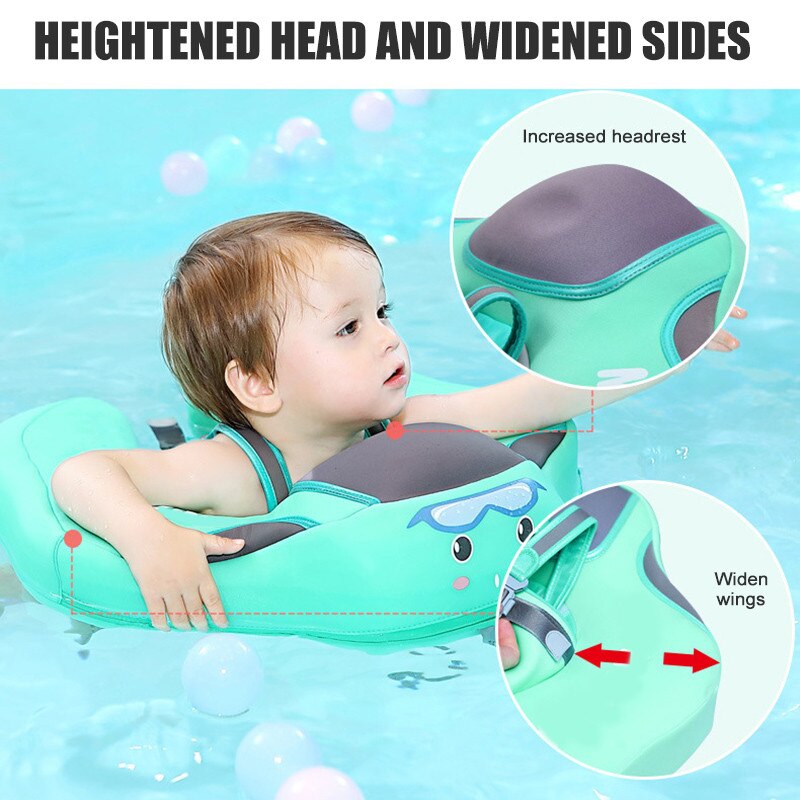 Baby Swim Trainer Floater in blue for safe water fun, featuring ergonomic design and UV protection. Suitable for kids up to 1