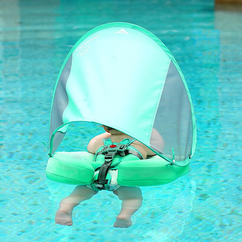 Baby Swim Trainer Floater in blue for safe water fun, featuring ergonomic design and UV protection. Suitable for kids up to 1