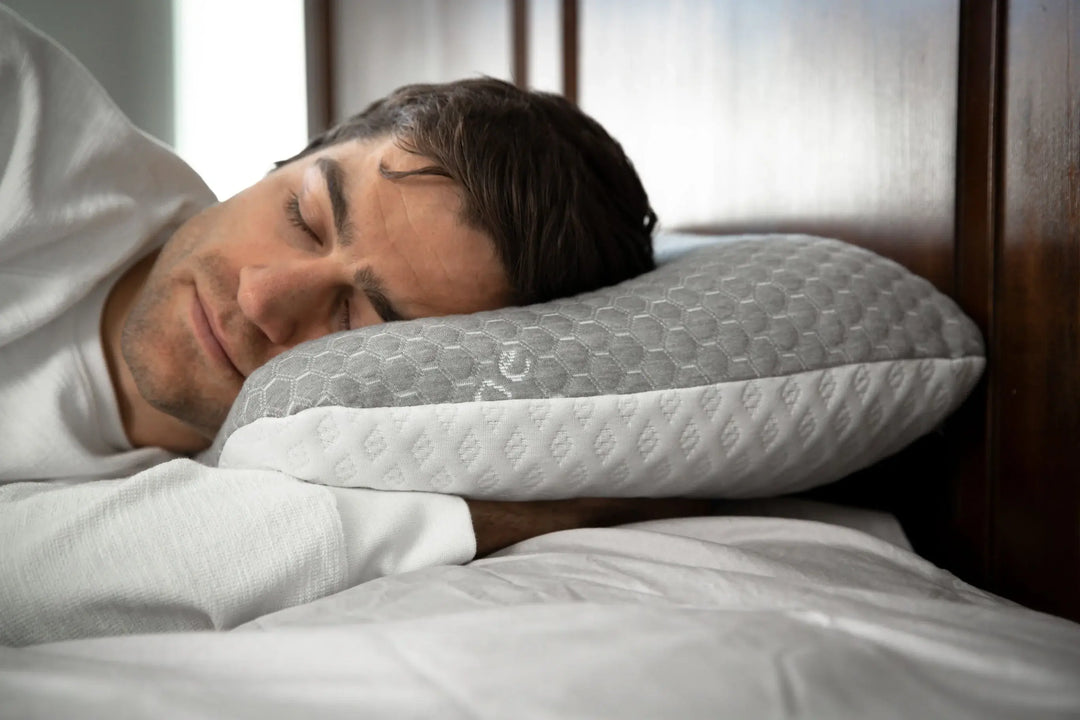 CarbonIce Pillow for all-season comfort with dual memory foam, featuring cooling tech and orthopedic design for restful sleep