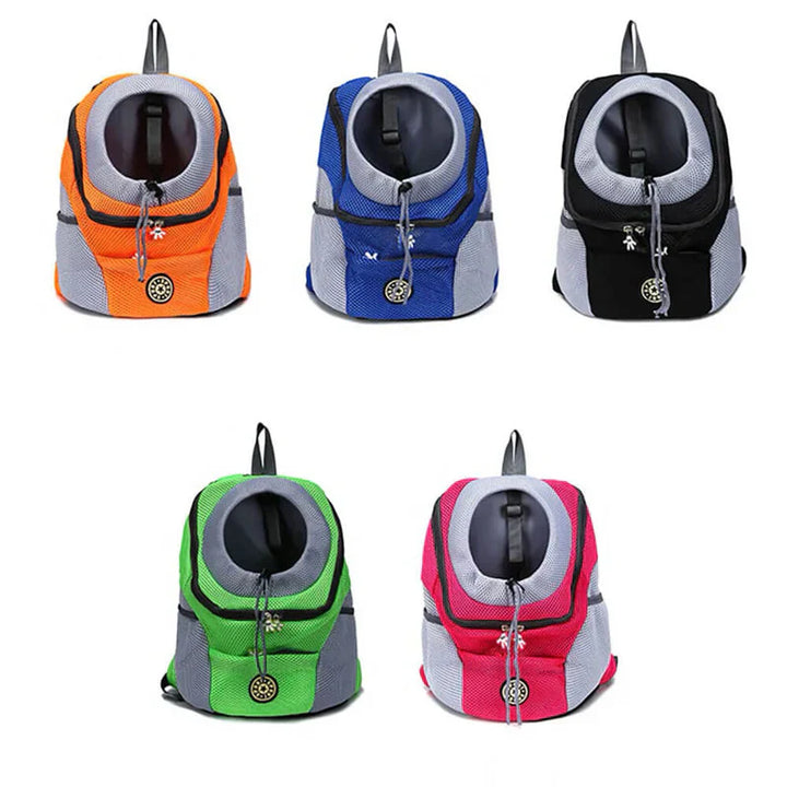 "Comfortable, safe dog carrier backpack for travel with ergonomic design, breathable mesh, and secure harness in modern color