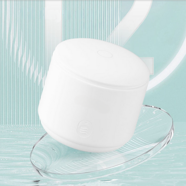 "Compact ultrasonic cleaner with UV lights, ideal for jewelry and watches, featuring a sleek design and deep cleaning technol