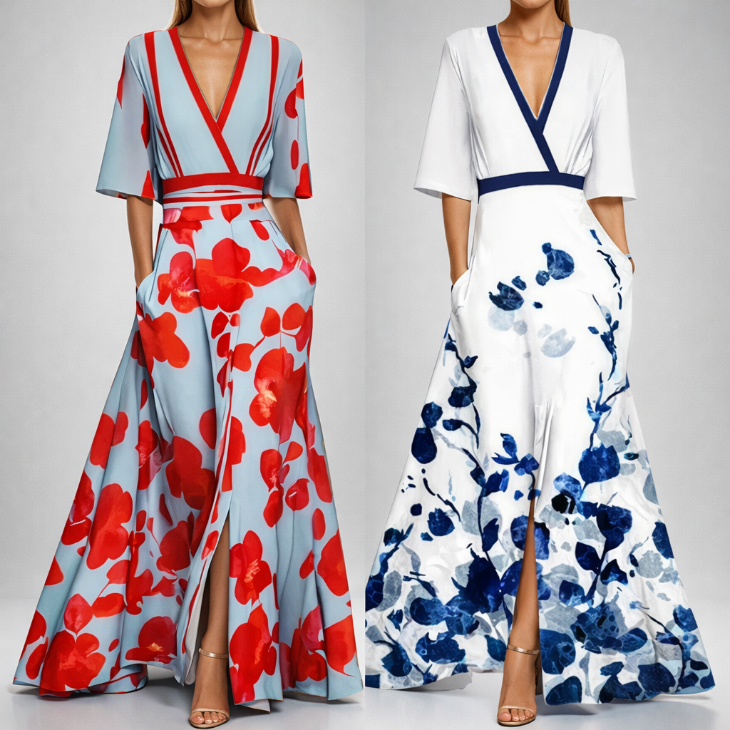 Women's Floral Maxi Dress with Flowing Silhouette