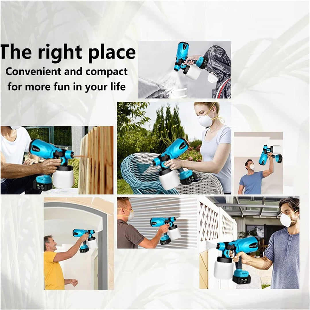 Cordless Paint Jet Pro with twin batteries, sleek design, high-pressure nozzle, perfect for precision DIY painting projects.