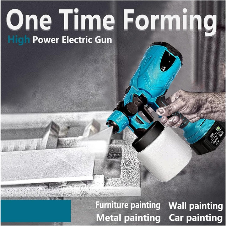 Cordless Paint Jet Pro with twin batteries, sleek design, high-pressure nozzle, perfect for precision DIY painting projects.