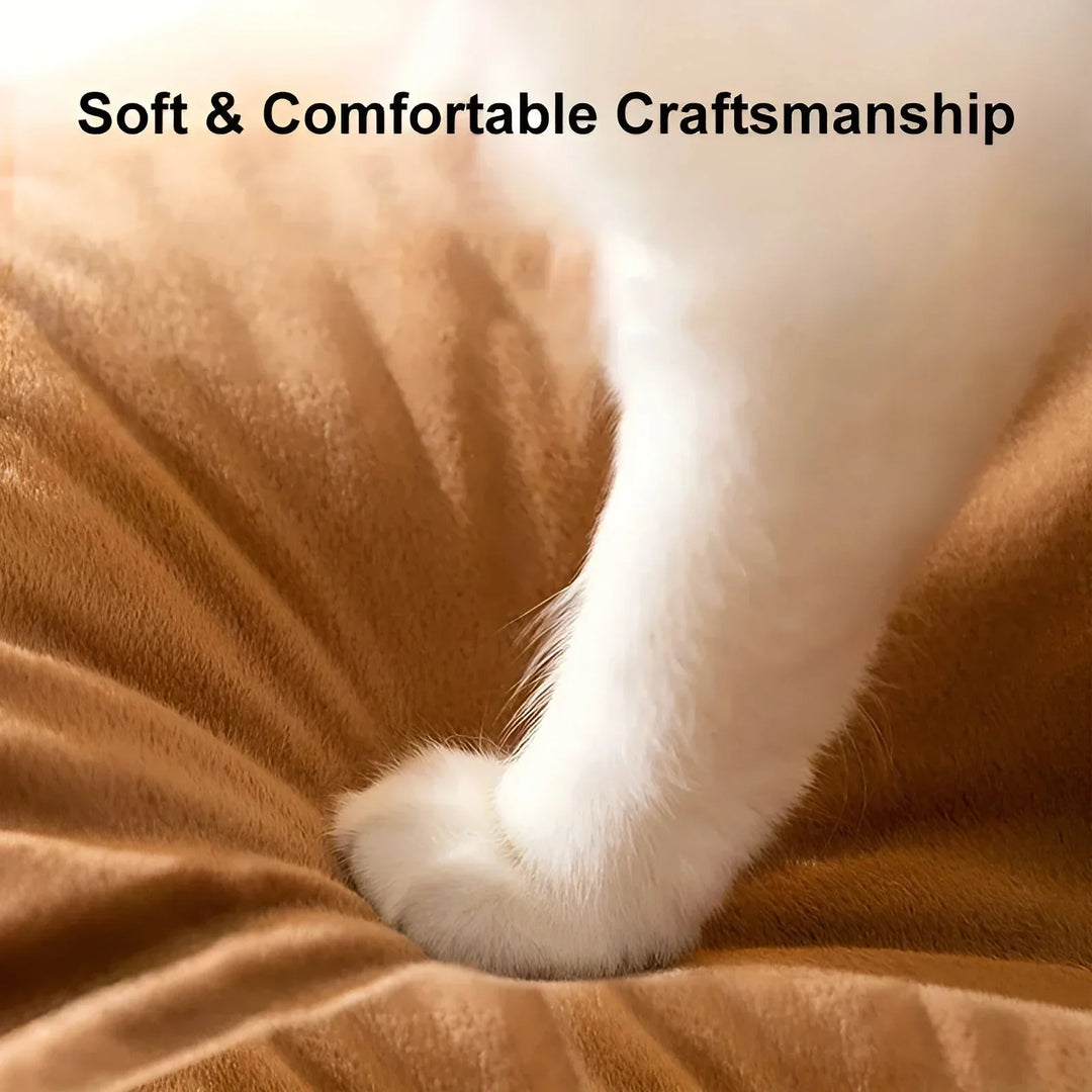 "Cosy teepee cuddle cave for dogs and cats with plush padding, heat-retentive material, and chic design for comfort and style