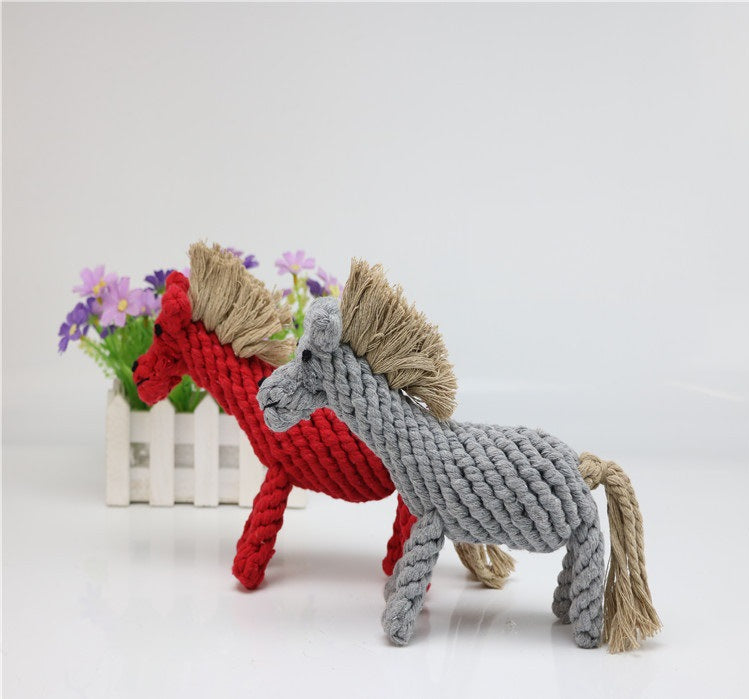 Durable dog chew toy in vibrant colors, shaped like animals, promotes dental health, suitable for tough chewers.