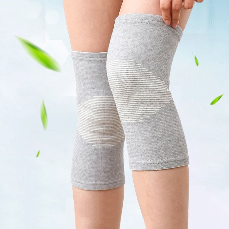 "Eco-friendly bamboo knee support showing soft compression fabric and moisture-wicking design for enhanced comfort."