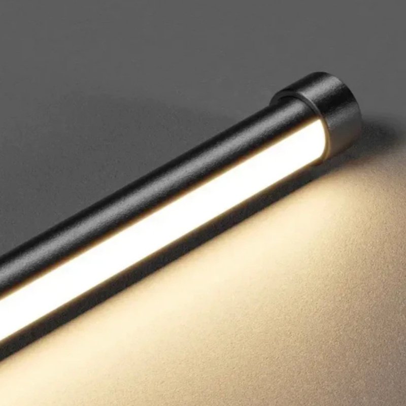 Elegant LED floor lamp with adjustable soft glow, minimalist design in aluminum and acrylic, ideal for modern living rooms.