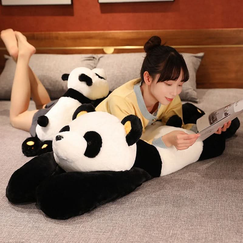 "Giant Lazy Panda Plush Toy, oversized and cuddly, featuring a soft texture, ideal for kids and babies' room decor."