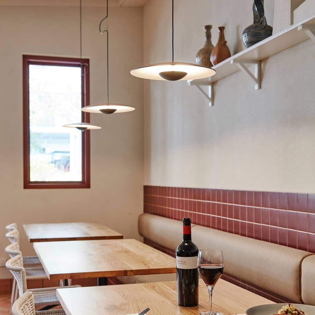 Ginger Nordic Pendant Light, metal with woodgrain and matte black finish, sleek design, ideal for modern interiors.