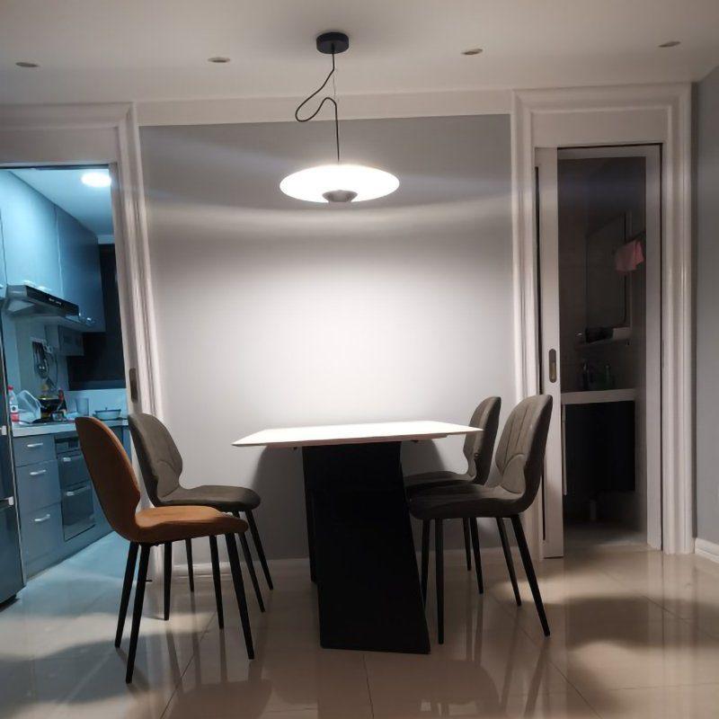 Ginger Nordic Pendant Light, metal with woodgrain and matte black finish, sleek design, ideal for modern interiors.