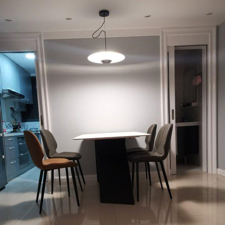 Ginger Nordic Pendant Light, metal with woodgrain and matte black finish, sleek design, ideal for modern interiors.