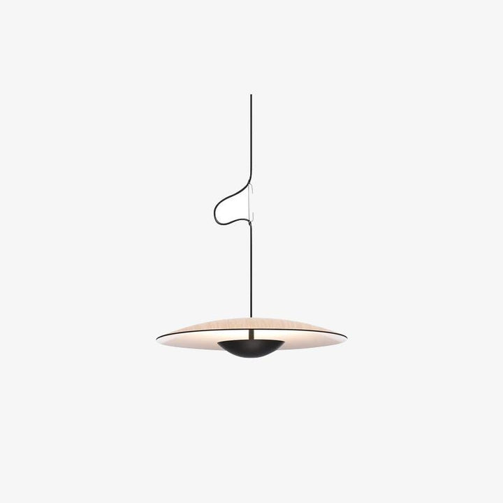 Ginger Nordic Pendant Light, metal with woodgrain and matte black finish, sleek design, ideal for modern interiors.