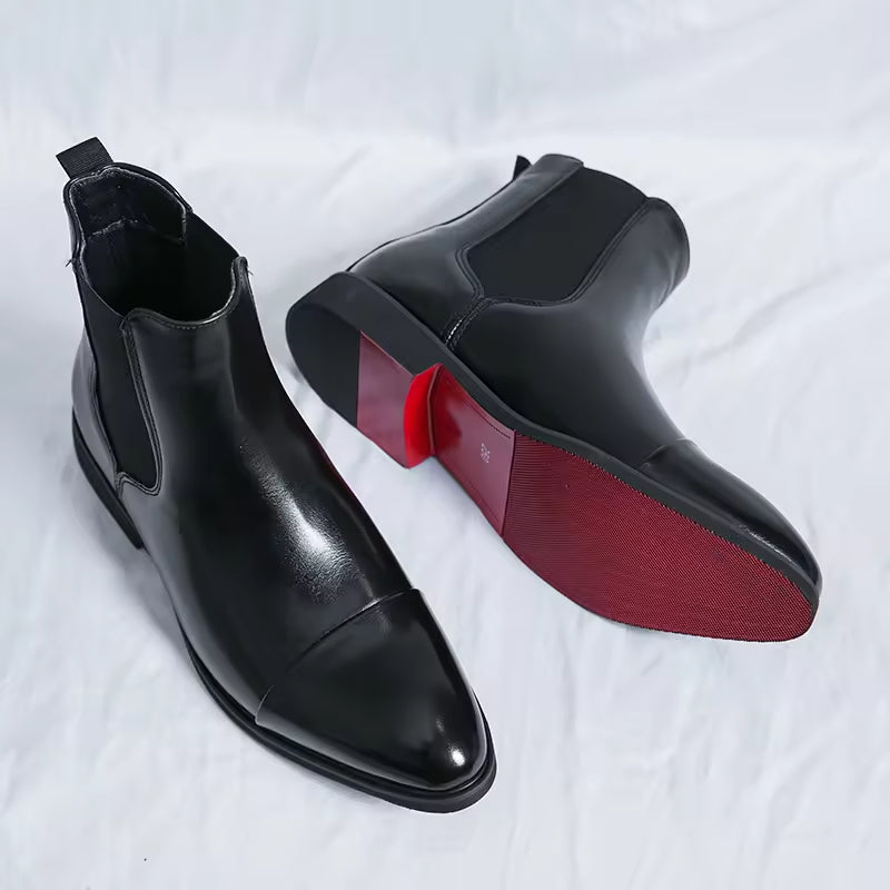 Men's Sleek Chelsea Boots with Elastic Panels