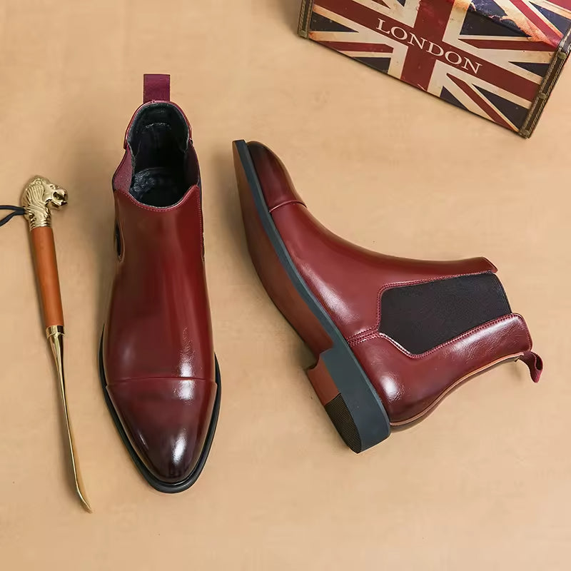 Men's Sleek Chelsea Boots with Elastic Panels