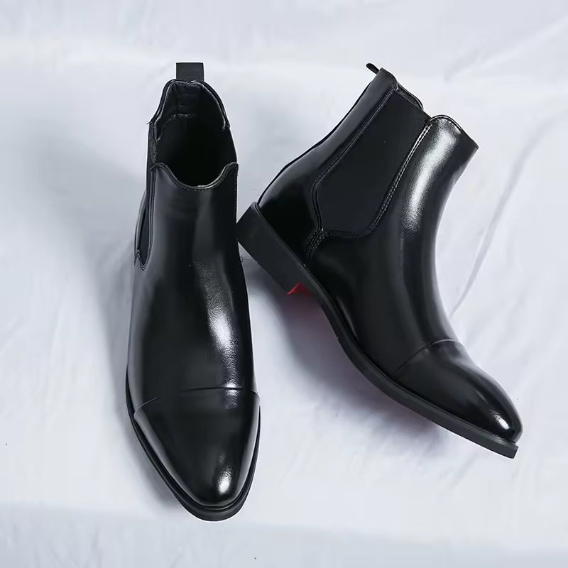 Men's Sleek Chelsea Boots with Elastic Panels