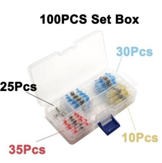 Waterproof Heat Shrink Butt Connectors with Solder Seal – 100 PCS Set