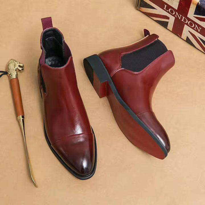 Men's Sleek Chelsea Boots with Elastic Panels