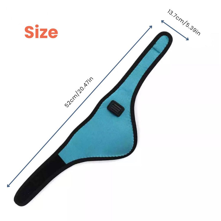 Heated neck wrap in ultra-soft fabric, offering adjustable heat therapy for men and women to ease neck and shoulder tension.