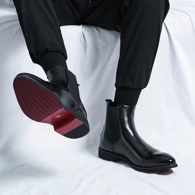 Men's Sleek Chelsea Boots with Elastic Panels