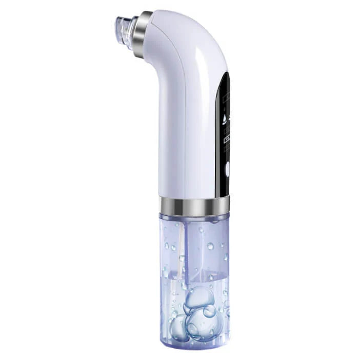 "Hydrodermabrasion facial cleaner with vacuum machine in white, featuring a compact design for deep hydration and exfoliation