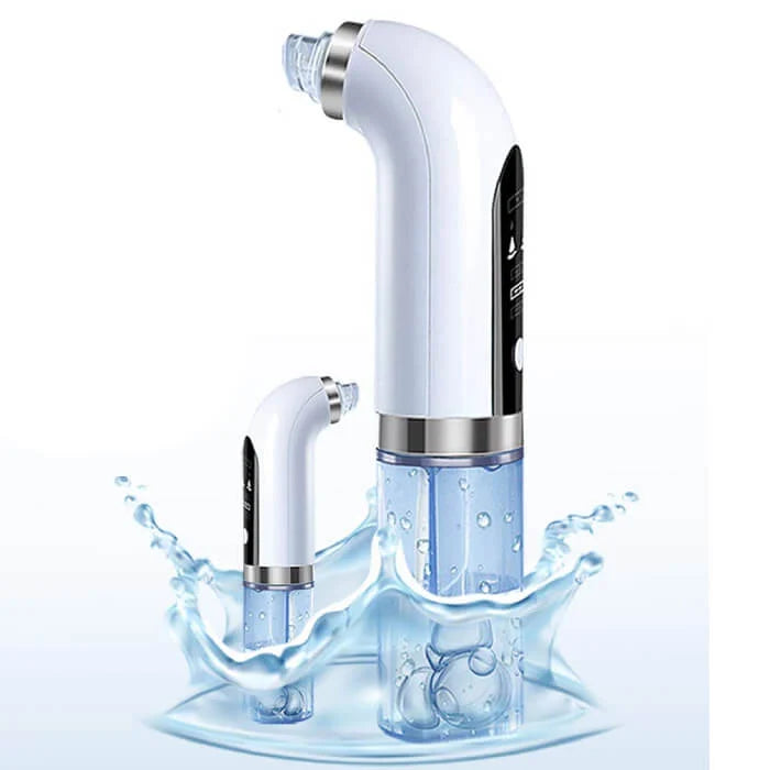 "Hydrodermabrasion facial cleaner with vacuum machine in white, featuring a compact design for deep hydration and exfoliation