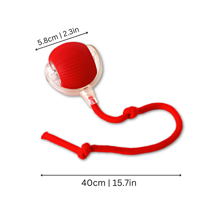 "Interactive cat toy with automated features, durable ABS build in red, green, grey; engages cats with moving parts."