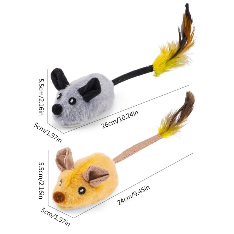 "Interactive cat toy with realistic mouse movements, in brown and gray, stimulates natural hunting instincts for endless play