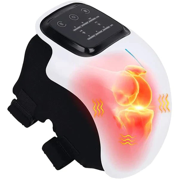 "Knee massager machine with heat and vibration therapy, featuring an ergonomic design for pain relief and mobility improvemen