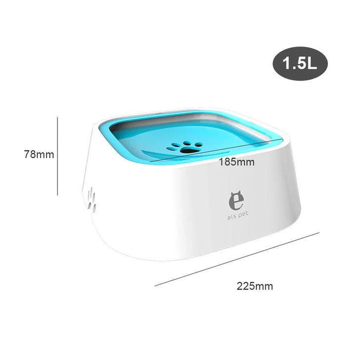 "Leak-Proof Pet Drinking Bowl, blue, gray, pink, white options, eco-friendly, portable, spill-free hydration for pets."
